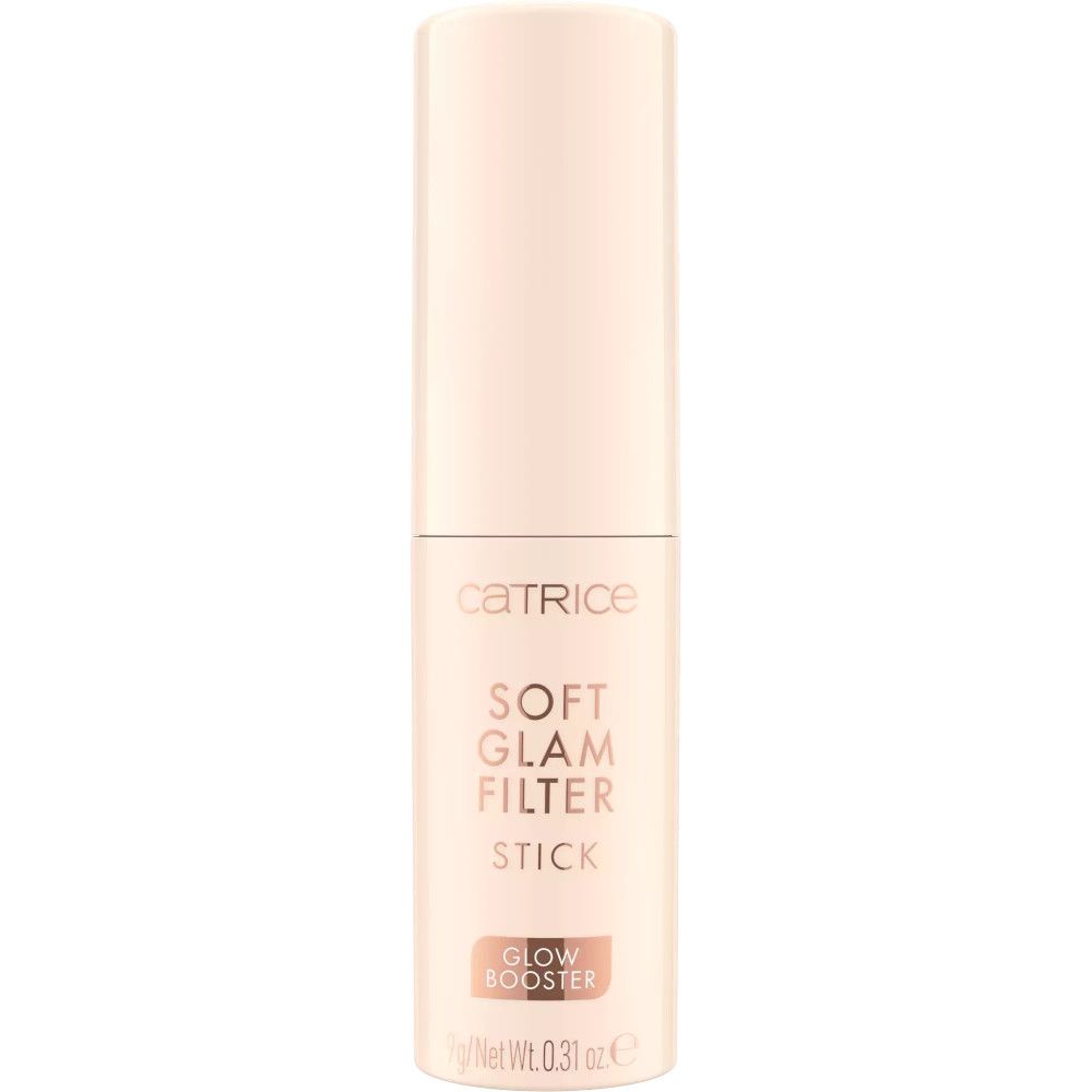 Catrice Soft Glam Filter Stick. Beige huls, bruine stick. Opschrift: Soft Glam Filter Stick, Glow Booster.