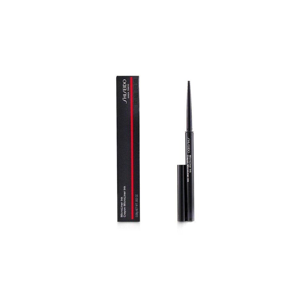 Eyeliner noir et emballage noir. Sur l'emballage: "Shiseido".