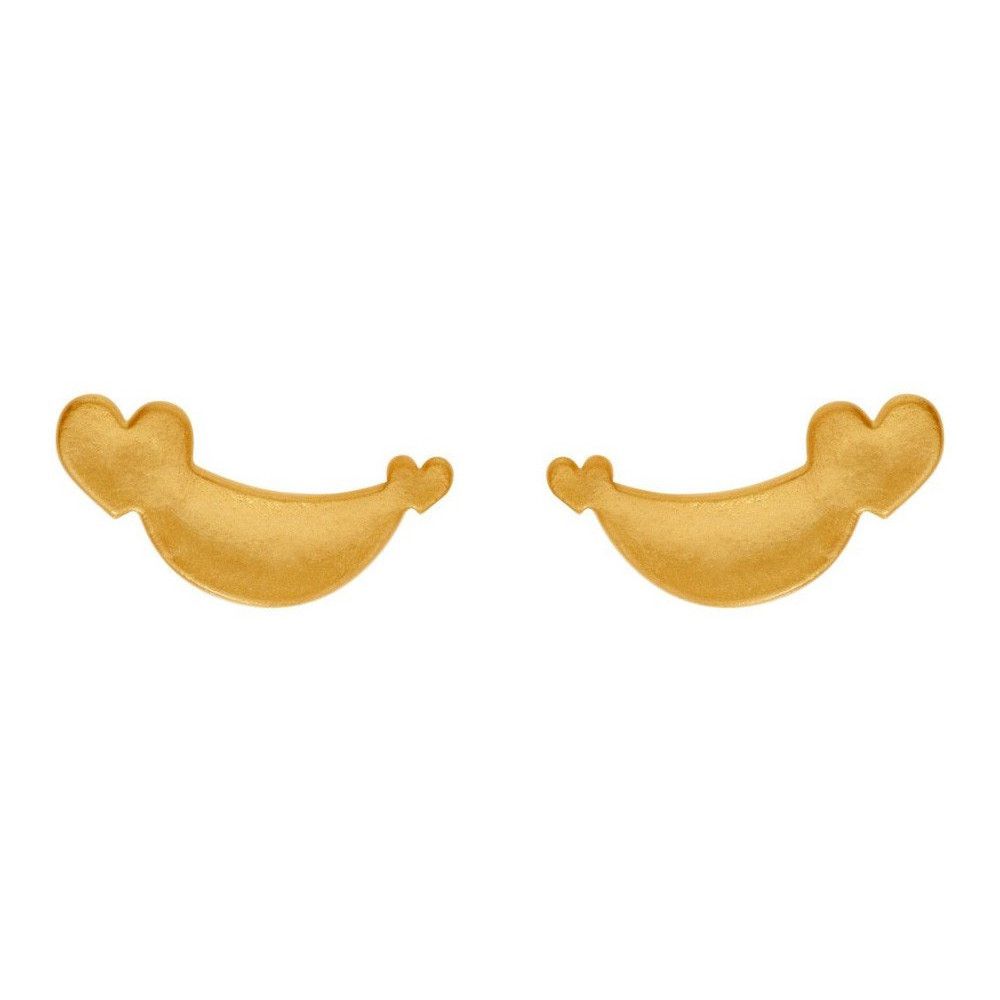 Twee goudkleurige oogpads. Halve maanvorm met hartvormige uiteinden.
