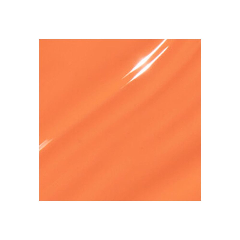 Oranje nagellak, glanzend, op vierkante achtergrond.
