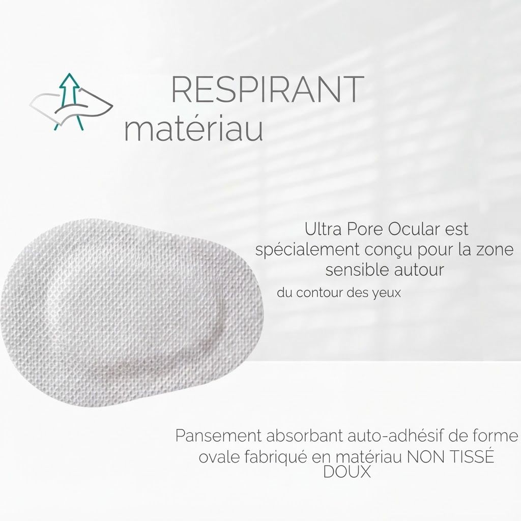 Pansement oculaire Medrull: Ovale, auto-adhésif, non-tissé doux.
