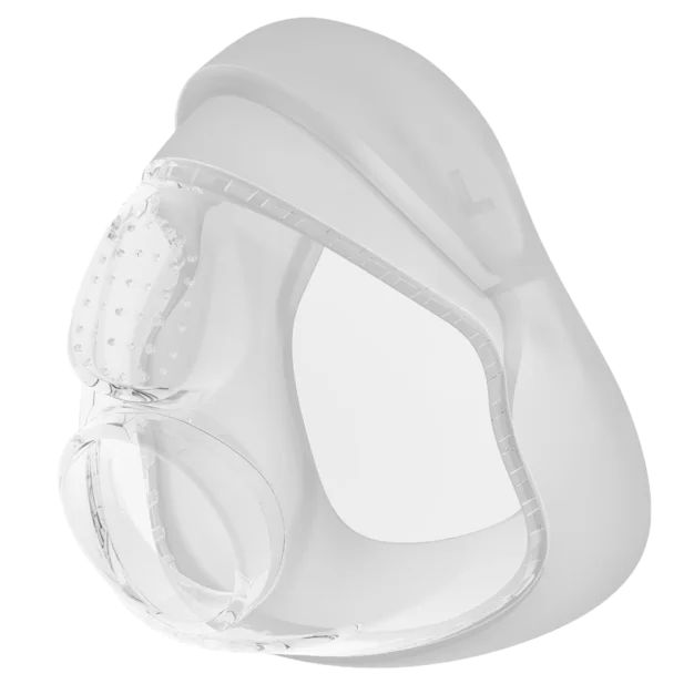 Transparant kussen van CPAP-masker met ventilatiegaten.