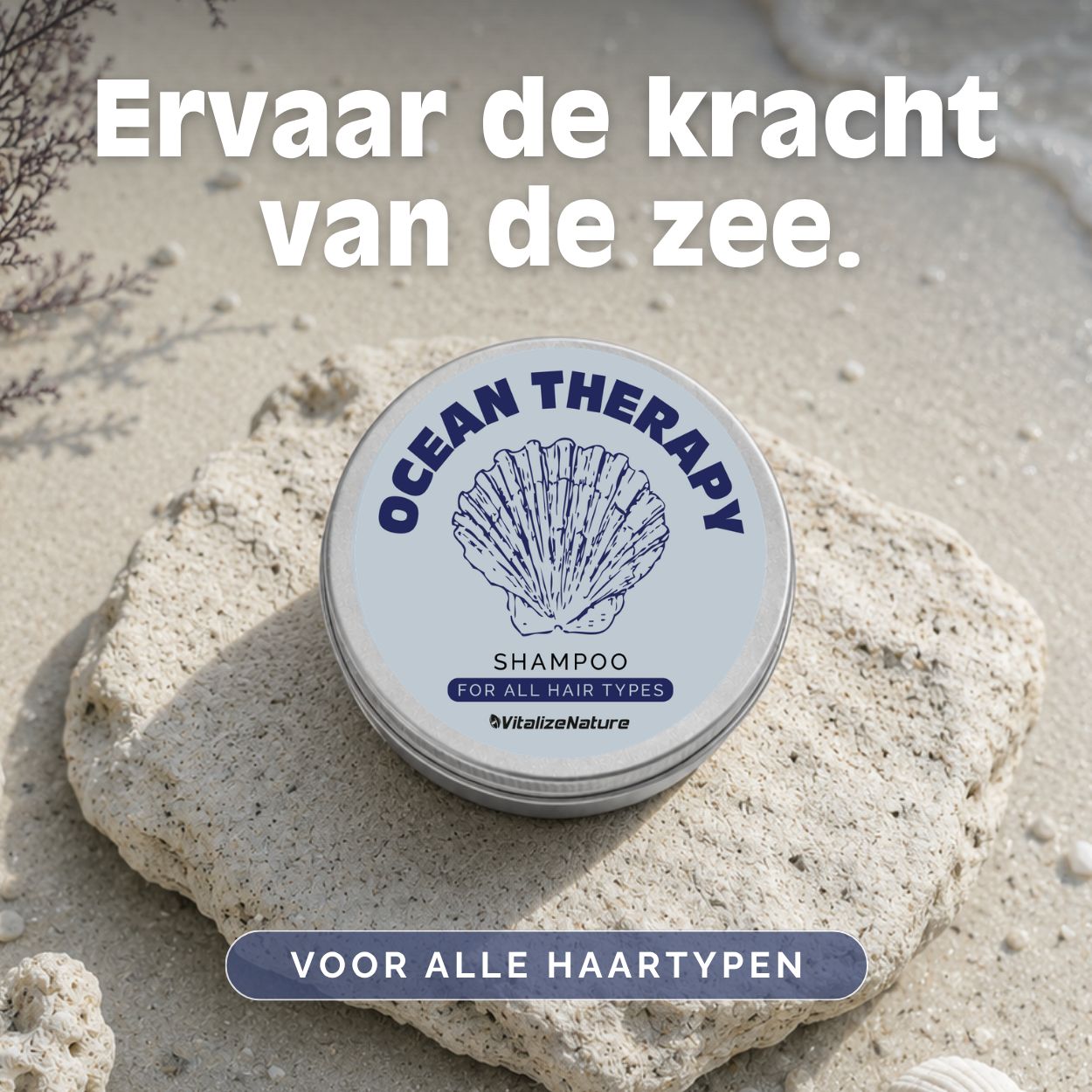 VitalizeNature Ocean Therapy Shampoo Bar – Algenextracten & olijfolie