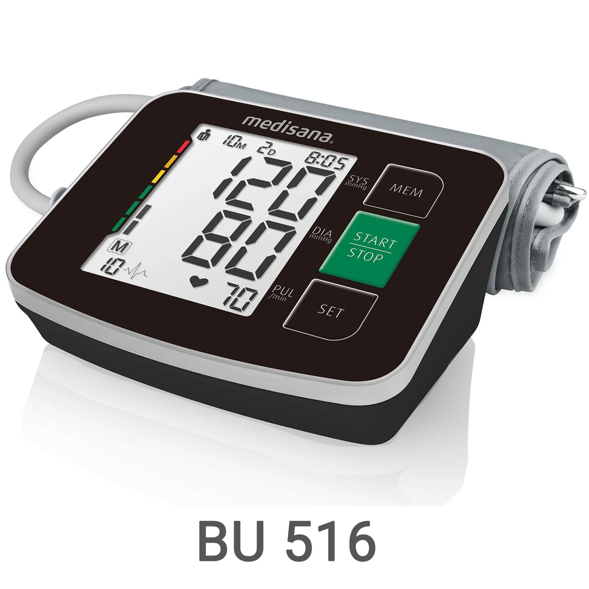 Tensiomètre medisana BU 516 foncé avec grand écran.