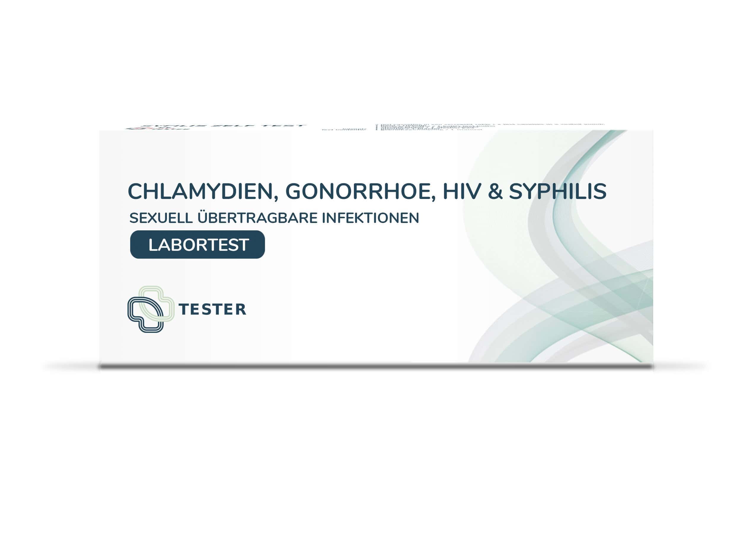 Kit de test pour Chlamydia, Gonorrhée, VIH & Syphilis (Homme) - Test urinaire.