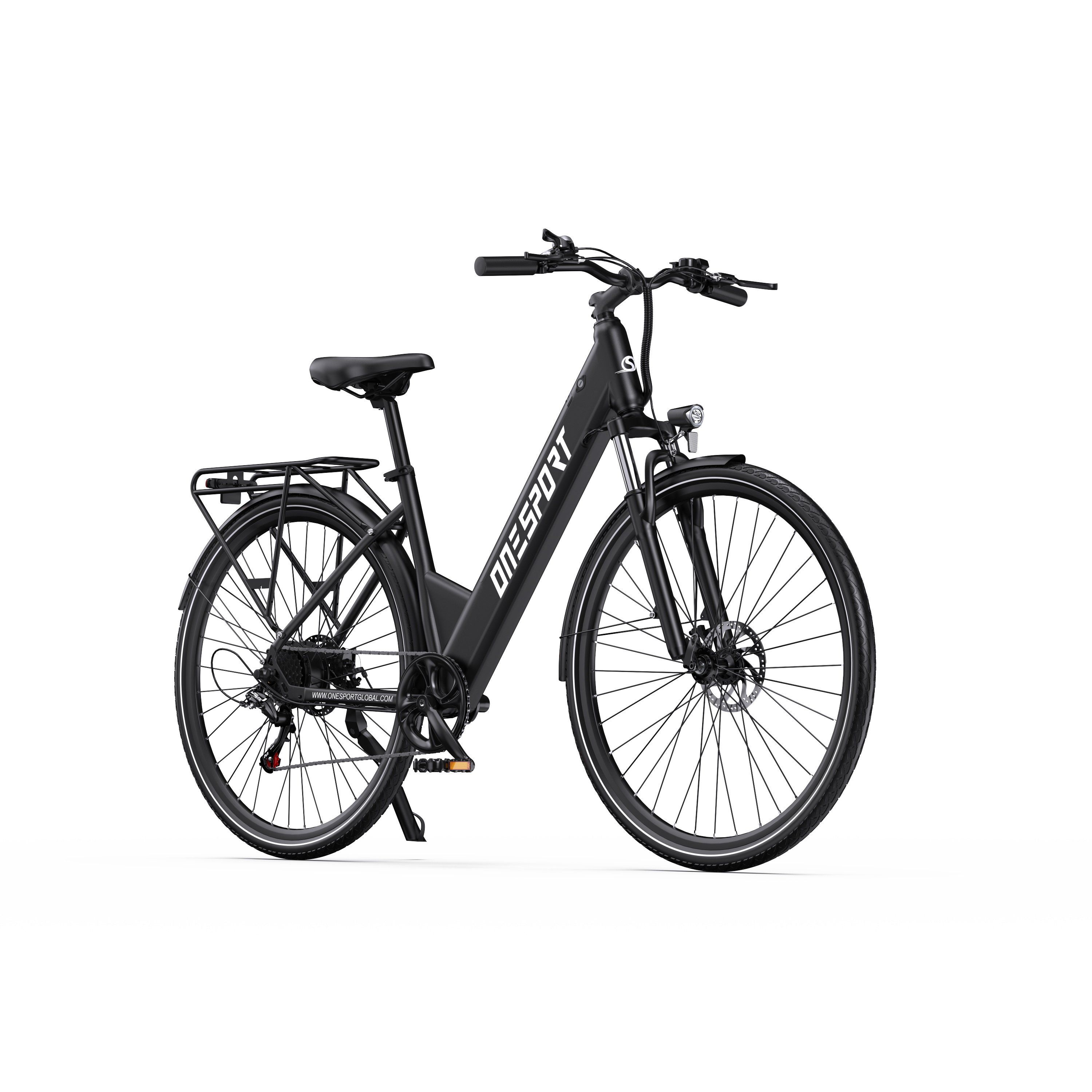 ONESPORT OT12 Vélo électrique urbain 27,5", batterie 36 V 13 Ah, compatible avec une application