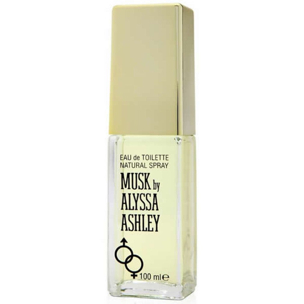 Alyssa Ashley Musk Eau de Toilette flacon met gouden dop.