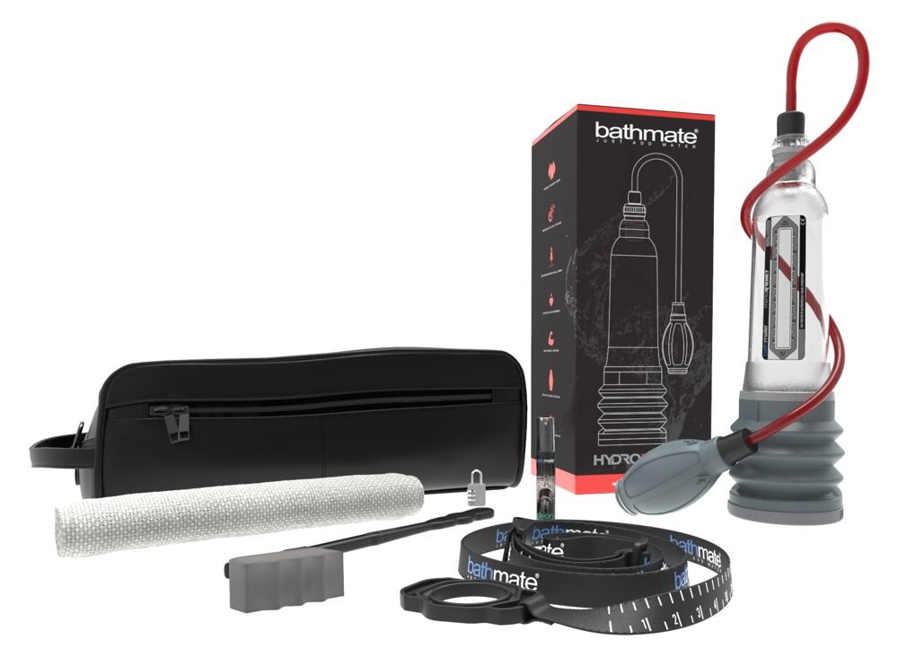 Produit avec accessoires. Système hydraulique, sac noir, brosse de nettoyage, ruban à mesurer et emballage.