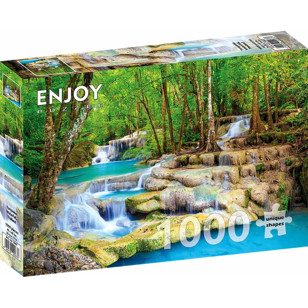 enjoy Puzzle türkiser Wasserfall, Thailand 1000 pièces