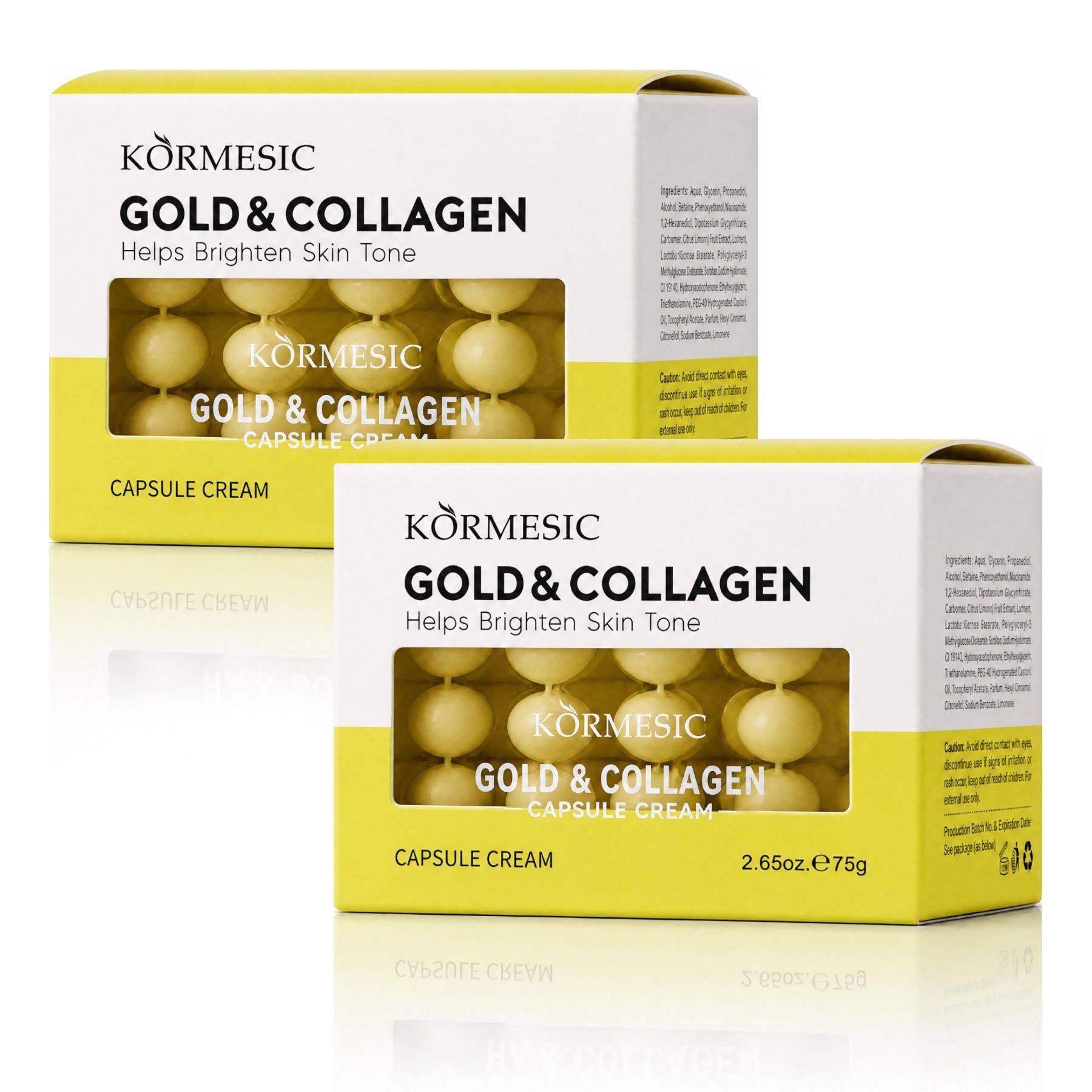 KORMESIC  Crème visage au collagène et à l'or (capsules) – Éclat radieux