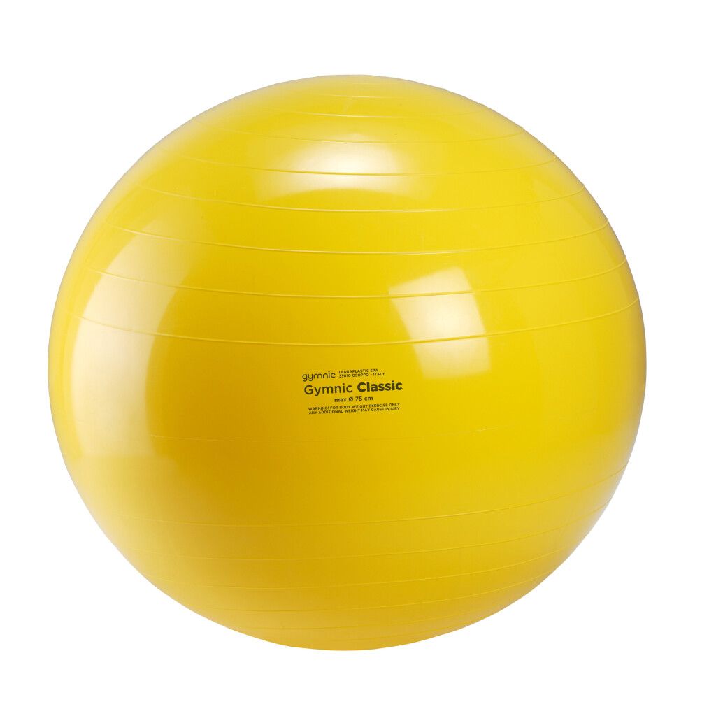 Gele gymnastiekbal met opdruk "Gymnic Classic".