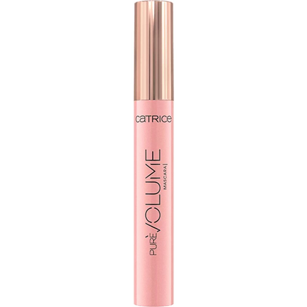 Roze mascara-tube met gouden dop. Productnaam en merk duidelijk zichtbaar.