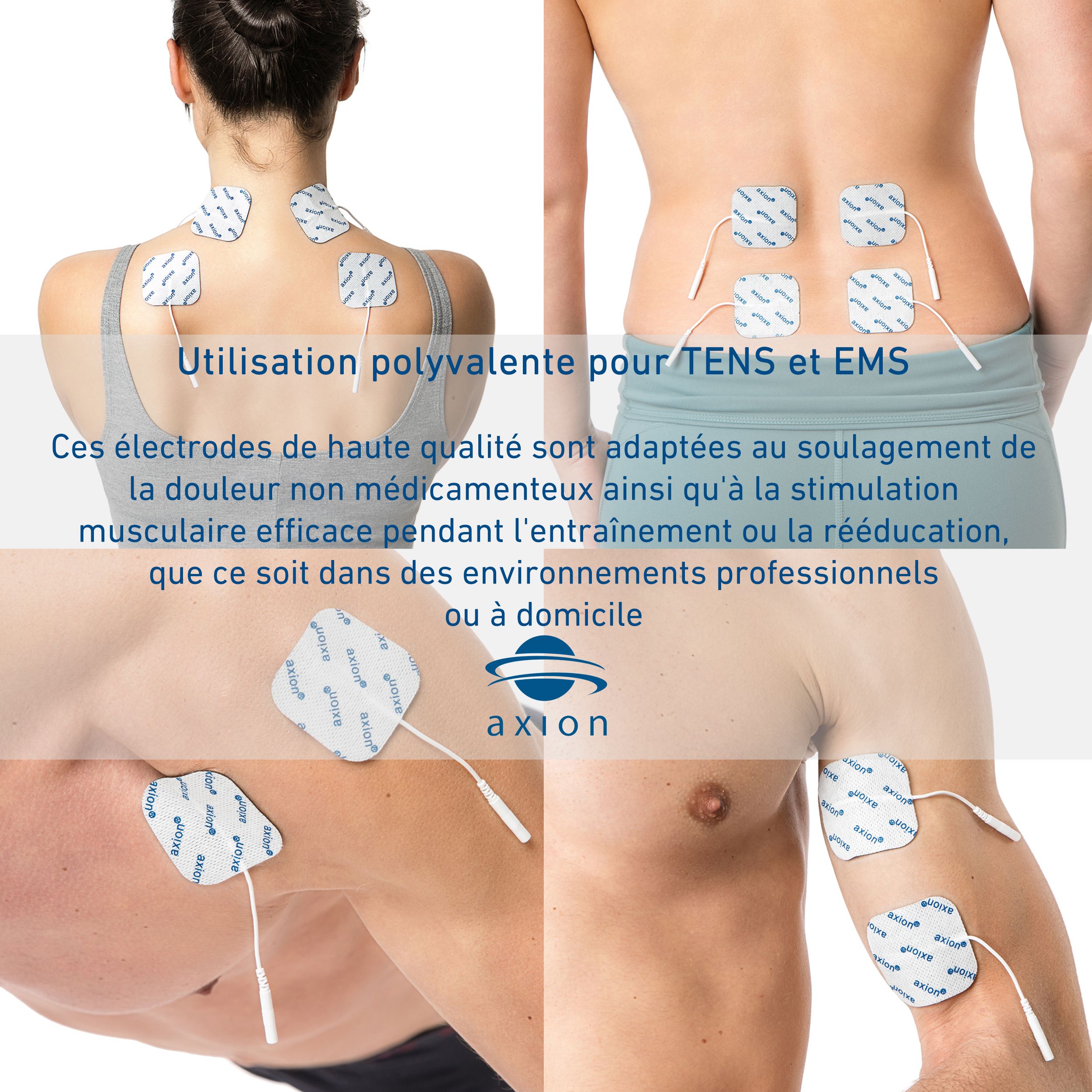 axion® électrodes adhésives 4x4 cm