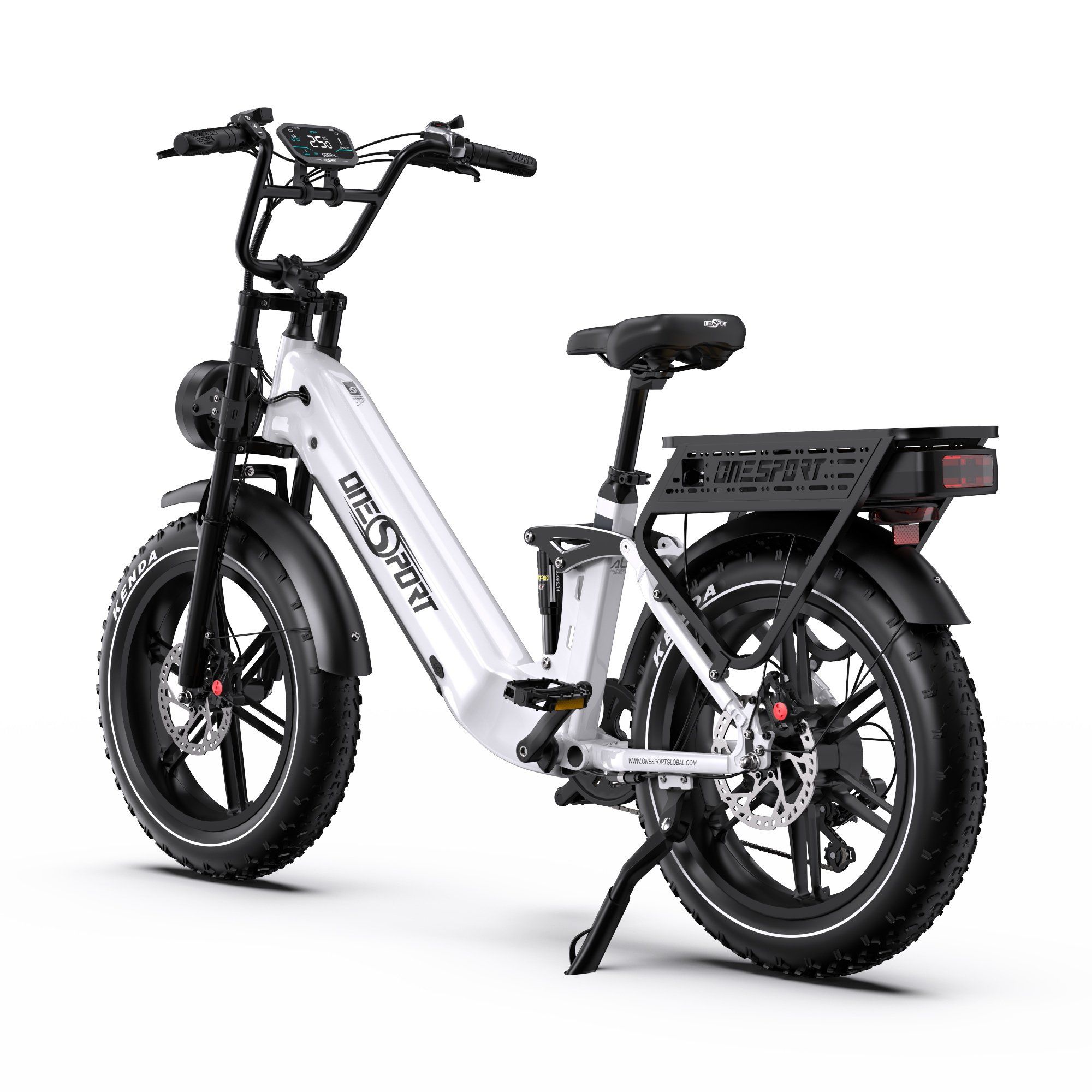 ONESPORT OT08 PRO Vélo électrique tout suspendu 48 V 18 Ah x 2, double batterie