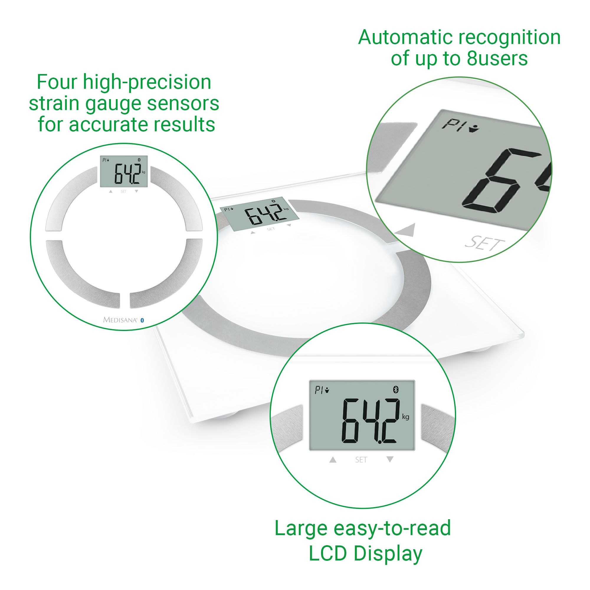 medisana BS 444 connect Balance d'analyse corporelle avec application smartphone