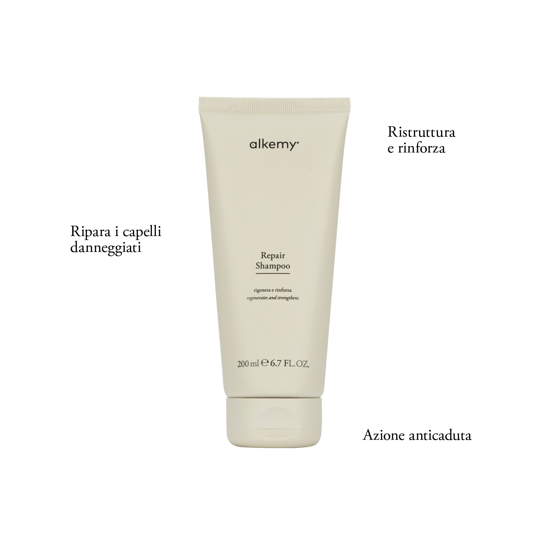Alkemy Shampooing Restructurant Nourrissant, Renforce les Cheveux Secs et Abîmés