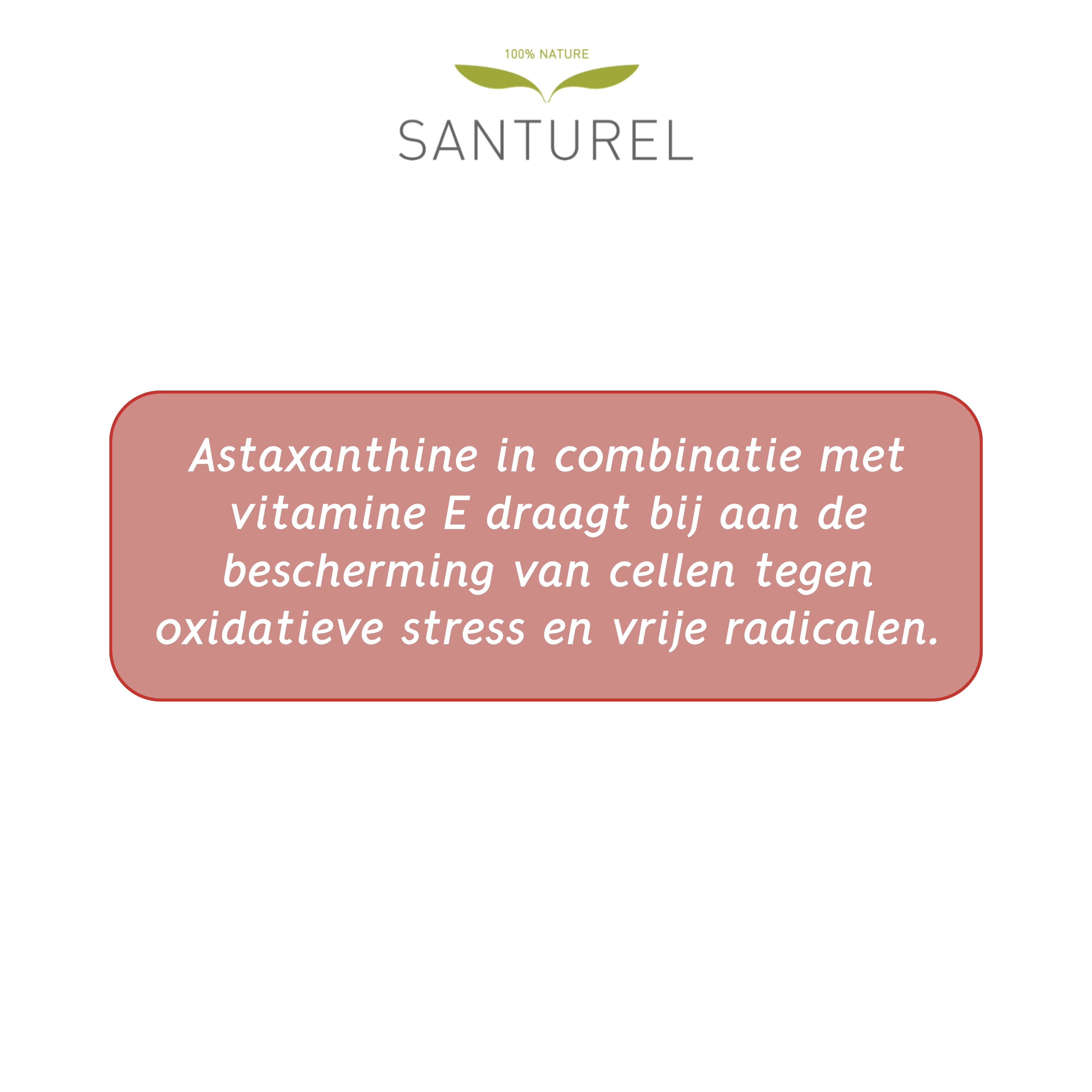 Tekstvak: Astaxanthine en vitamine E beschermen cellen tegen oxidatieve stress.