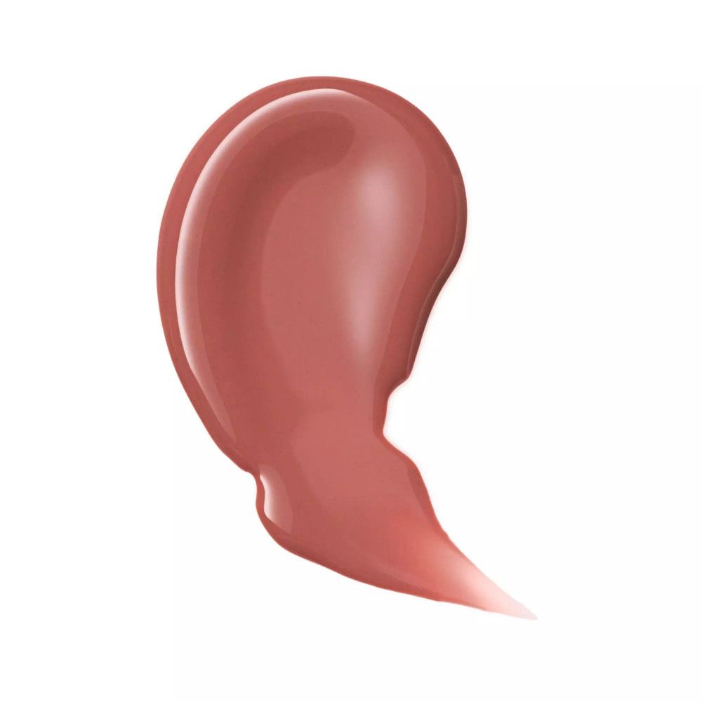 Lipgloss veeg. Roze kleurvlek. Glanzende textuur. Op witte achtergrond.