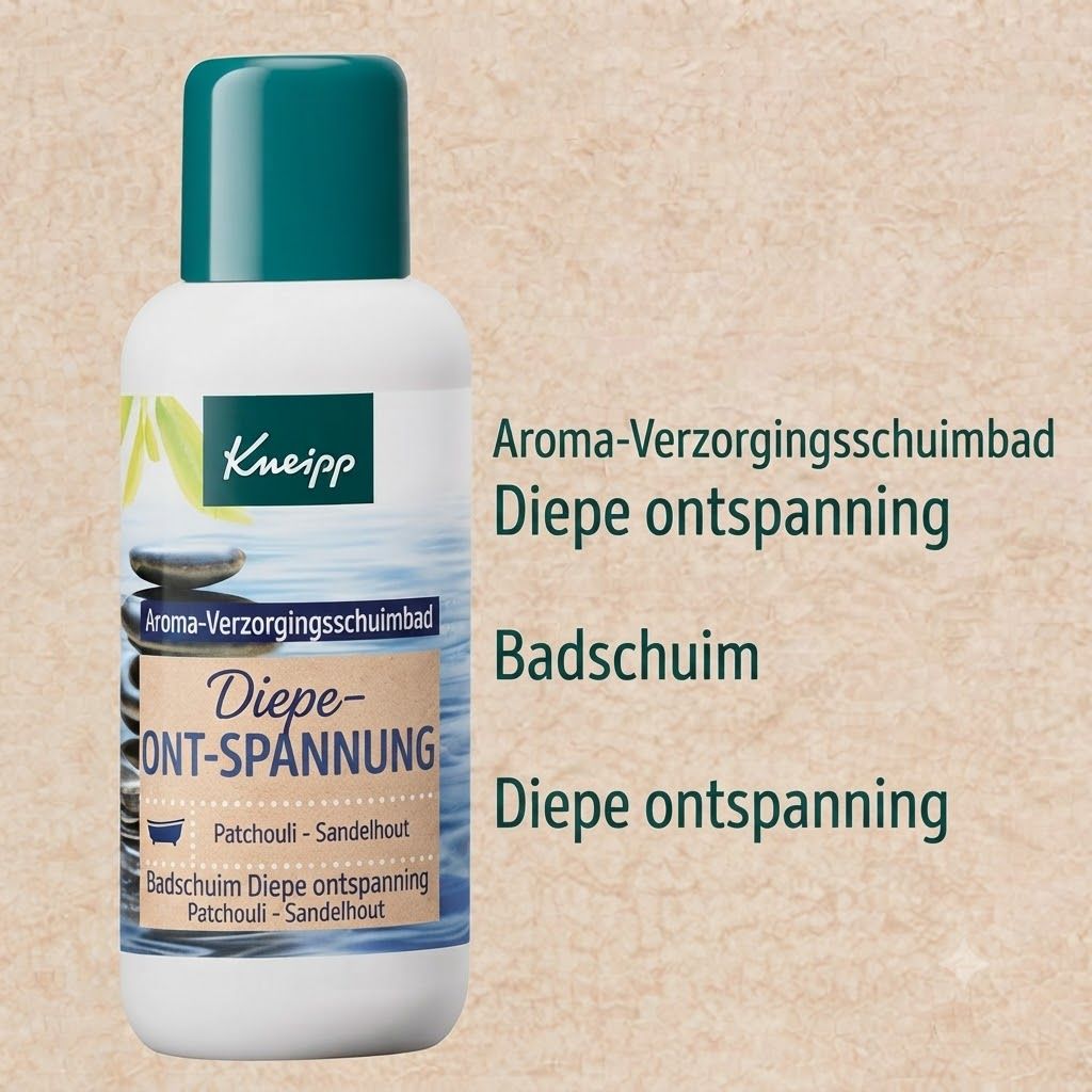 Kneipp Aroma-verzorgingsschuimbad Diepe Ontspanning met Patchouli en Sandelhout.