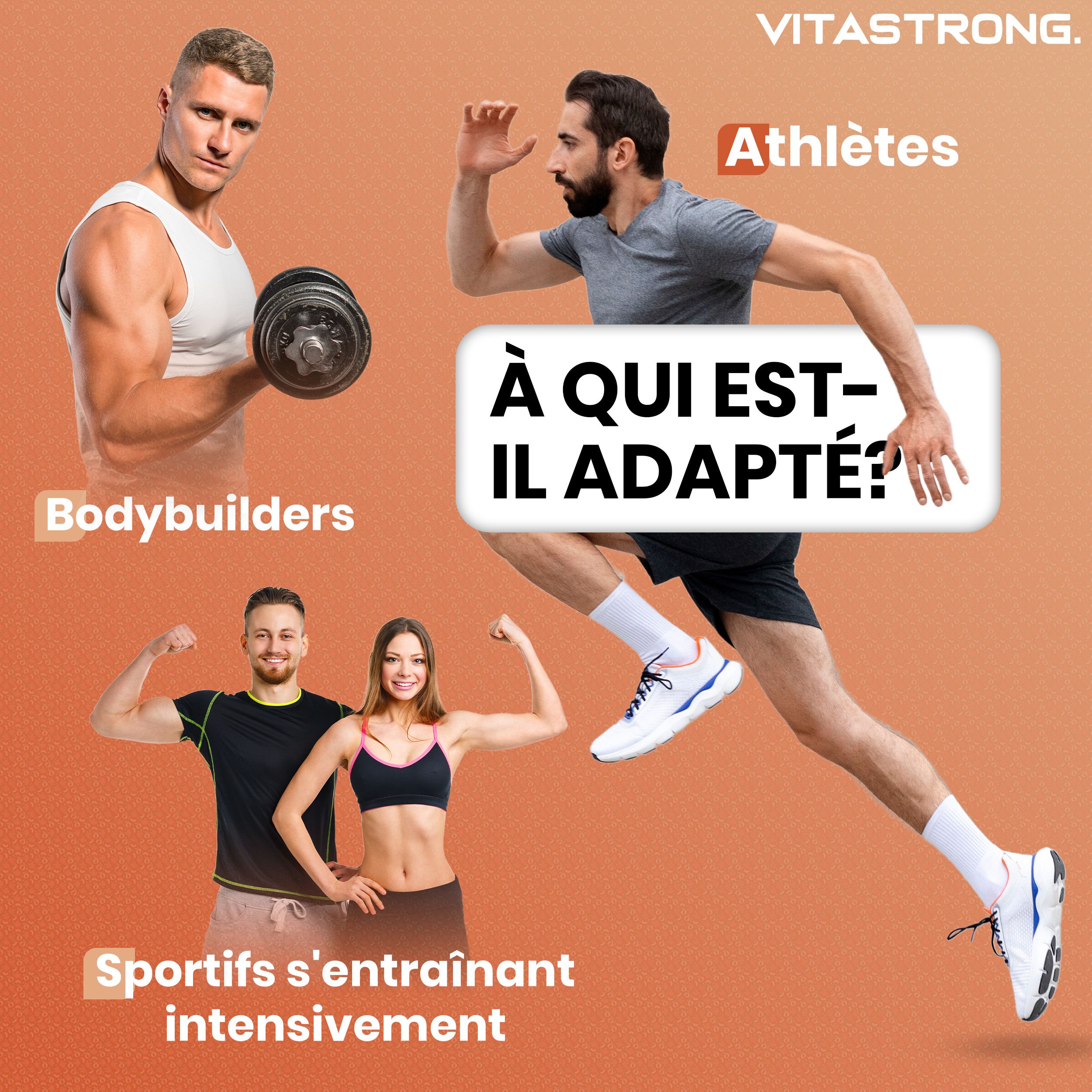 Vitastrong EAA Pro, pot. Man drinkt uit shaker. Ultrafijn poeder. Perziksmaak. Lost snel op. Geen klontjes.