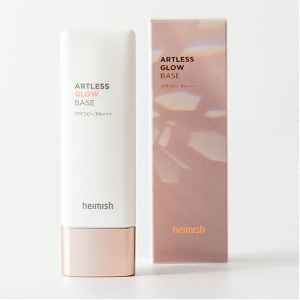 Tube et emballage Artless Glow Base SPF50+, heimish.
