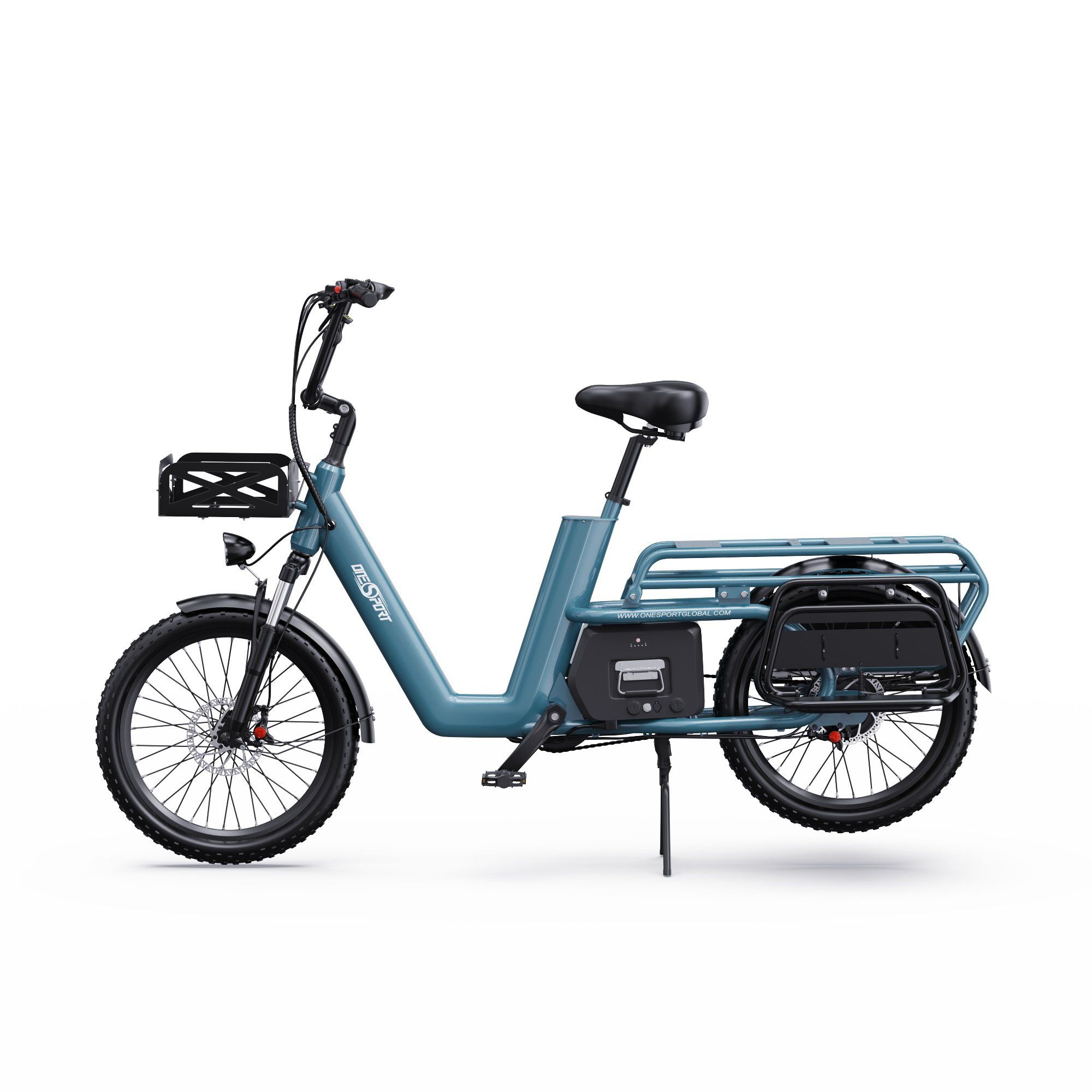 ONESPORT OT01 Vélo cargo électrique Longtail, moteur 650 W, batterie 48 V 27 Ah