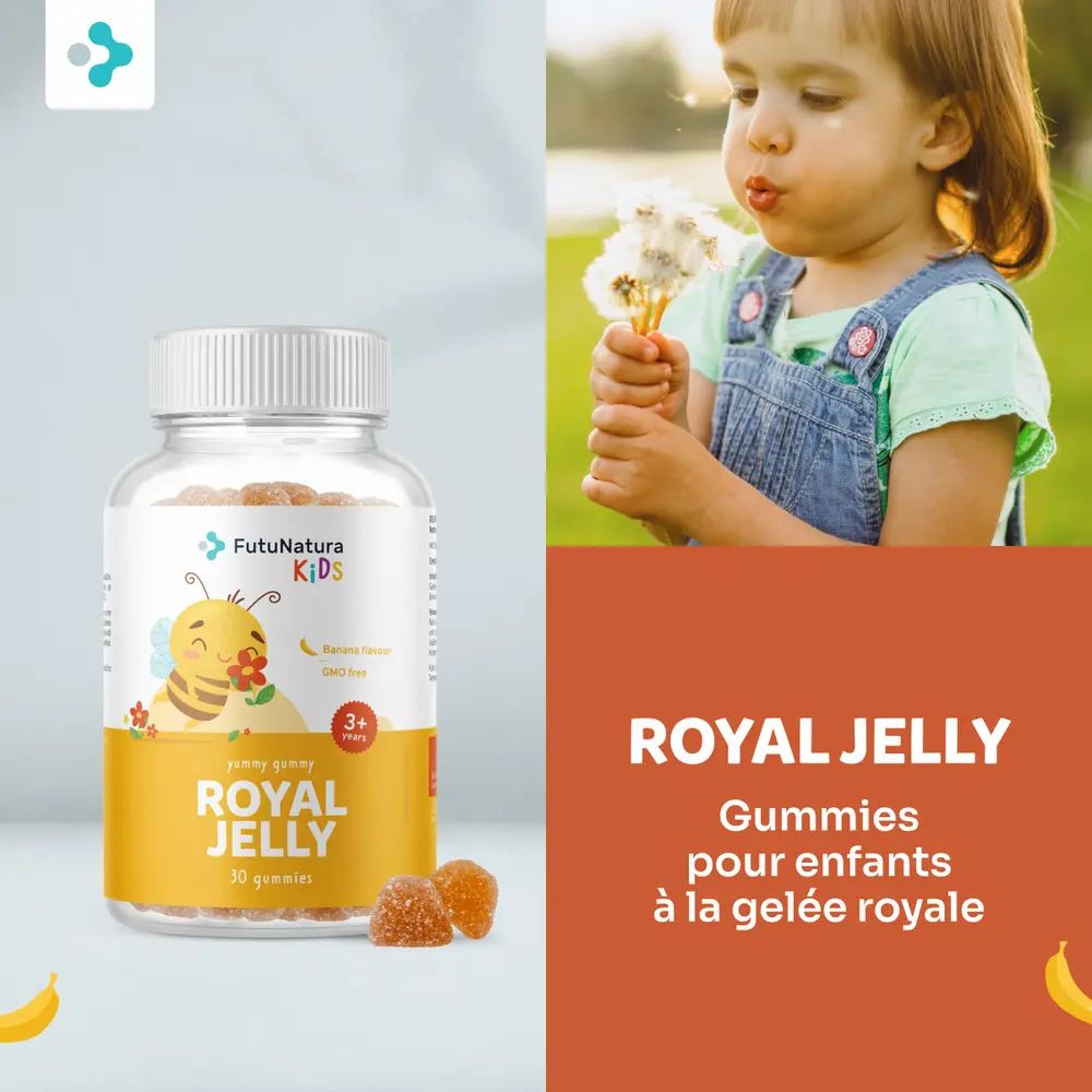 Bouteille de gummies Gelée Royale pour enfants, 30 pièces, sceau "Meilleur Prix".