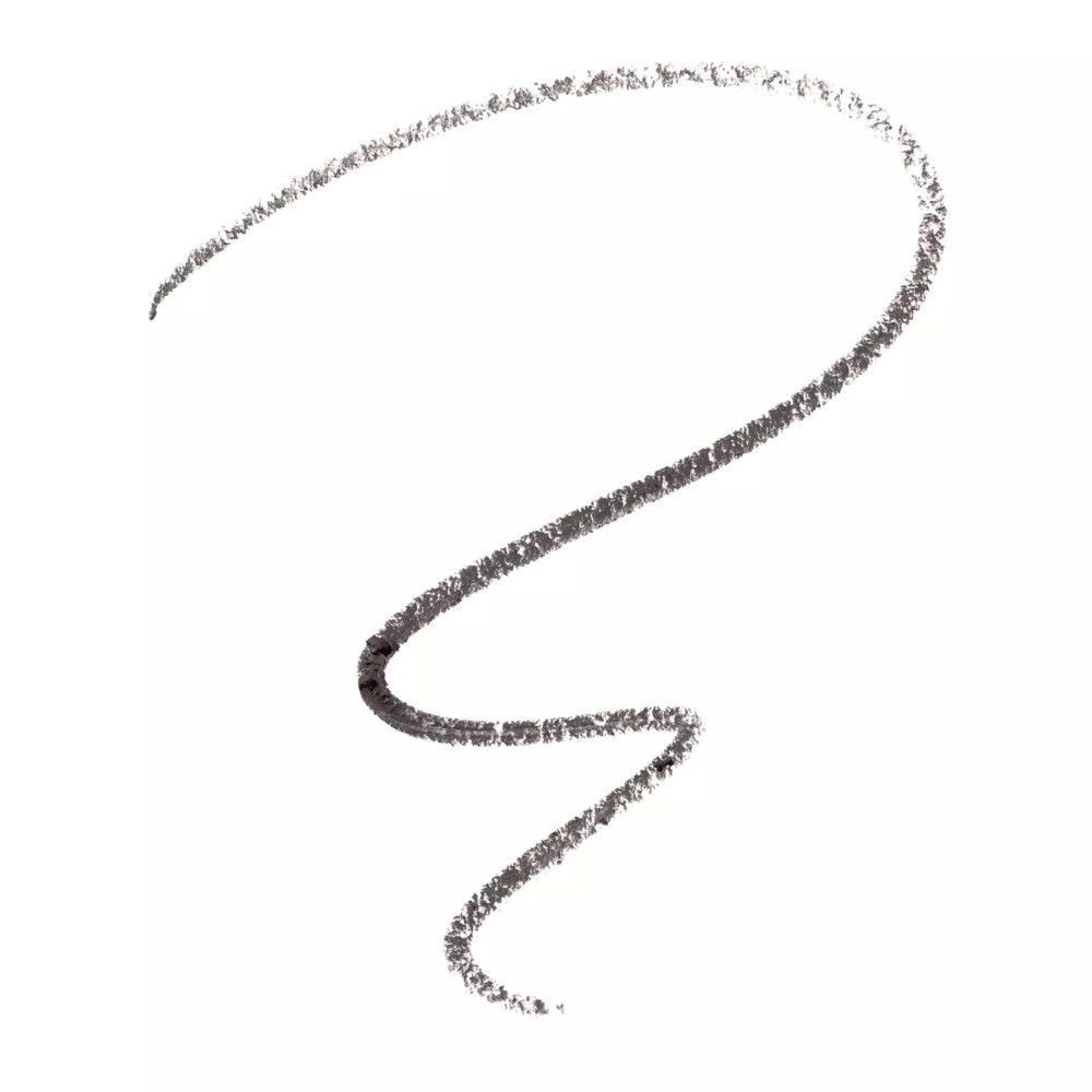 Ligne brune, ondulée, sur fond blanc. Tracée avec un crayon à sourcils.