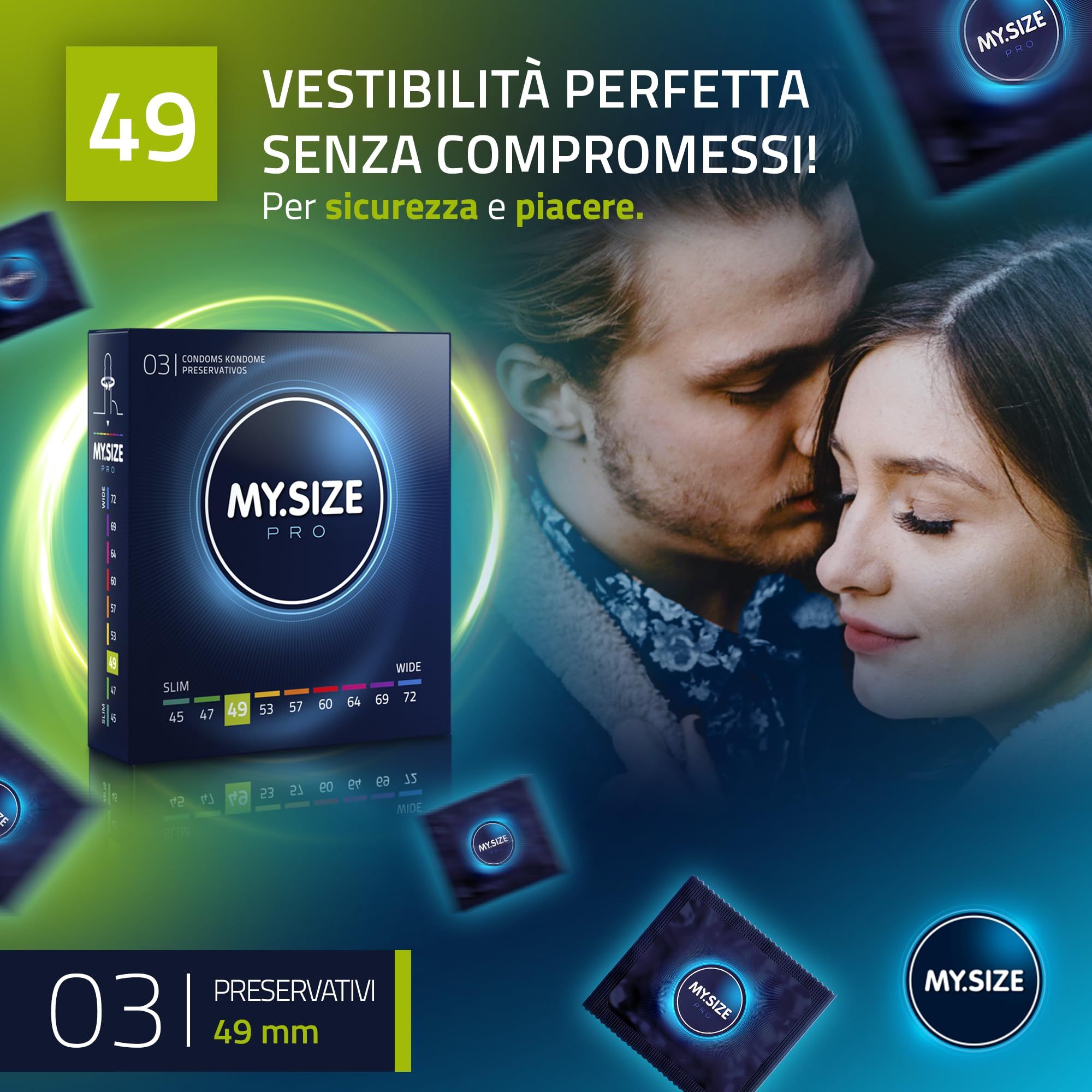 Préservatifs MY.SIZE PRO 49mm : Ajustement parfait pour la sécurité et le plaisir.