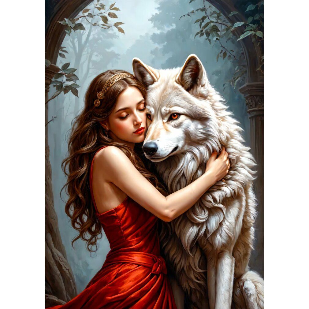 enjoy Puzzel Dame en de Wolf 1000 delen