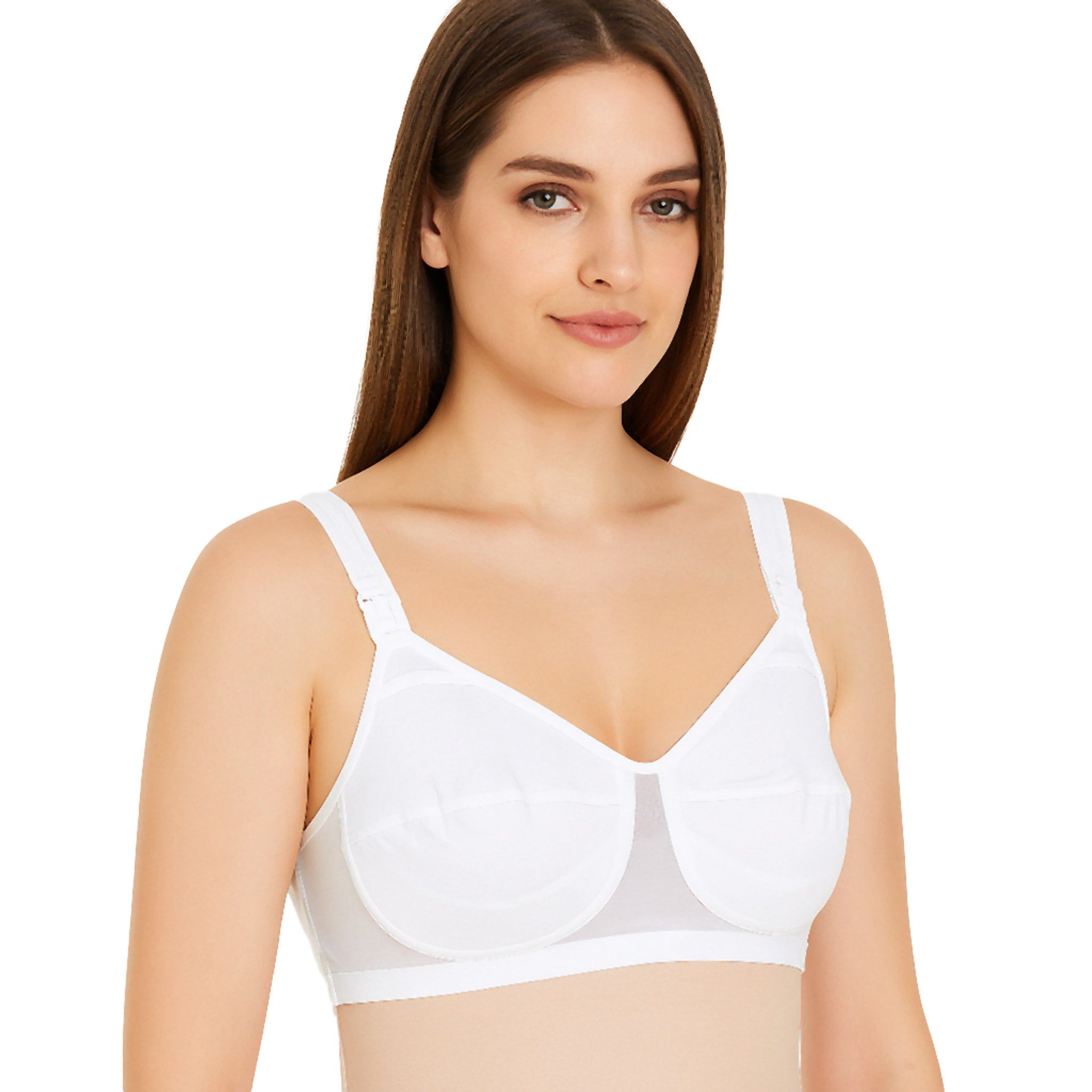 MYSANITY Soutien-gorge d’allaitement en coton et tulle, bonnet C, blanc