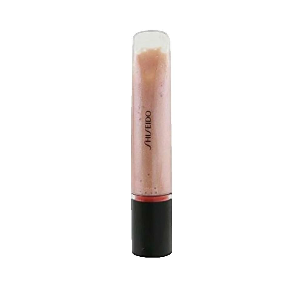 Gloss en gel dans un tube transparent avec bouchon noir. Le mot SHISEIDO est imprimé. Couleur rose.