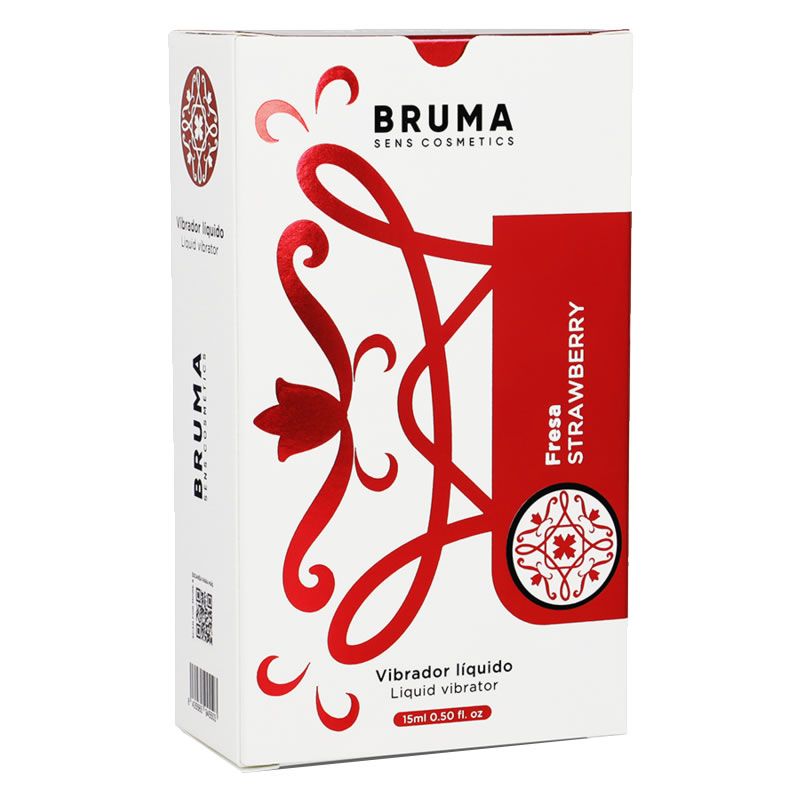 Bruma Vloeibare Vibrator Aardbei Smaak 15ml verpakking.