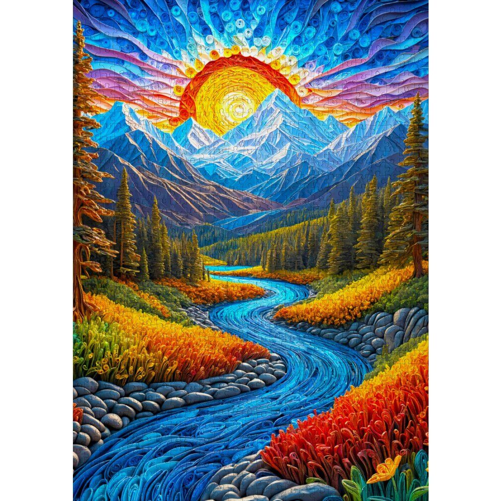 enjoy Puzzle Lever de soleil üsur le paysage 1000 pièces