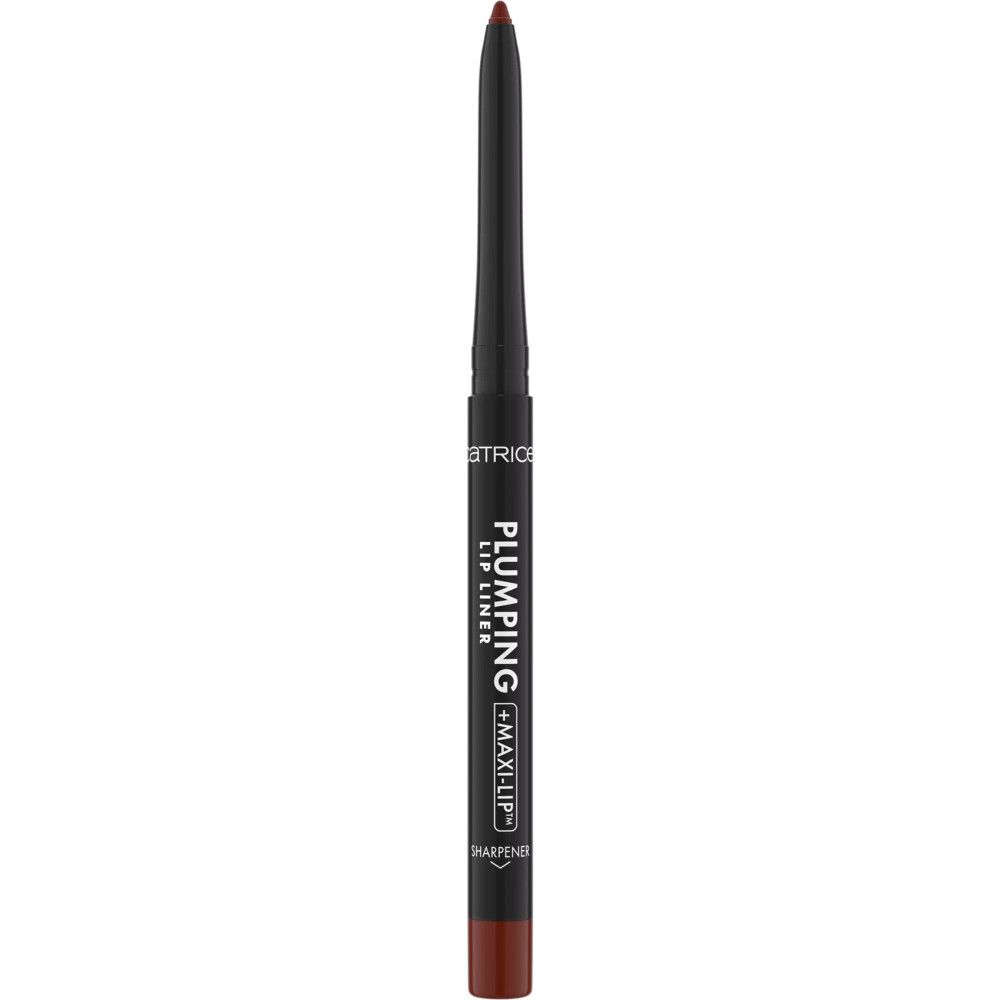Bruine lipliner. Met opschrift "PLUMPING + MAXI LIP". Merk Catrice.
