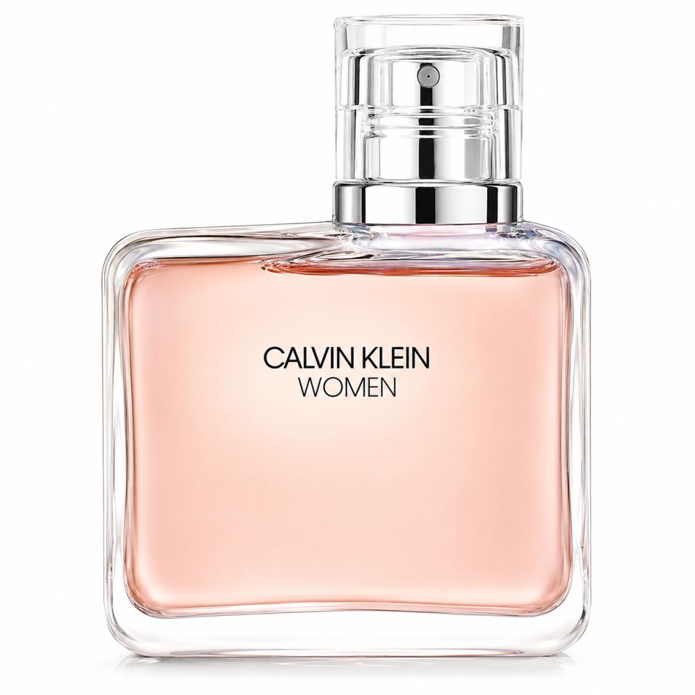 Fles Calvin Klein Women Eau de Parfum met zilveren verstuiver en transparante dop.