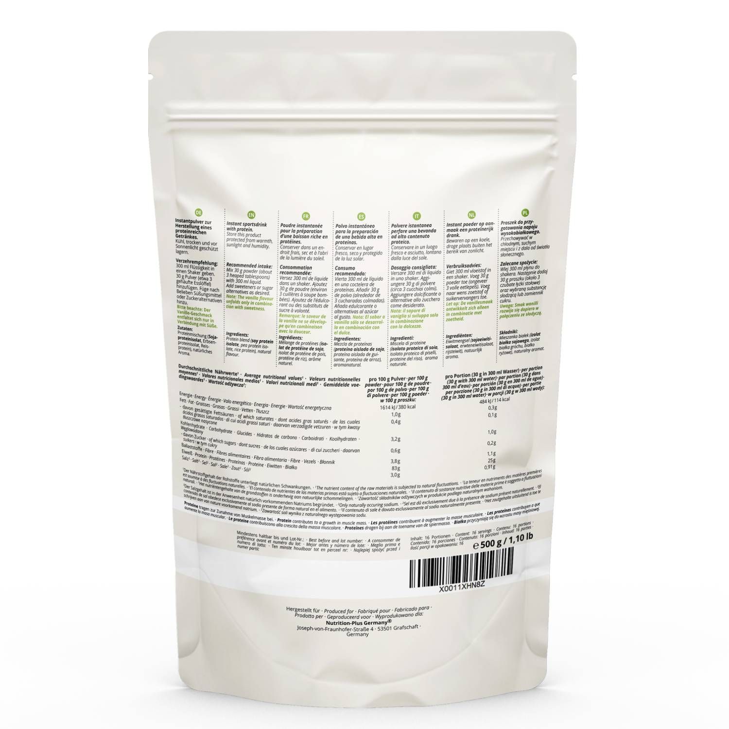 nutri+ Natures Protéine en poudre 500 g - protéines sans édulcorant