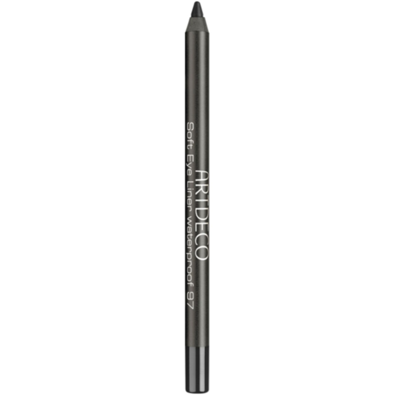 Donkergrijze potlood. Opschrift: ARTDECO, Soft Eye Liner waterproof 97.