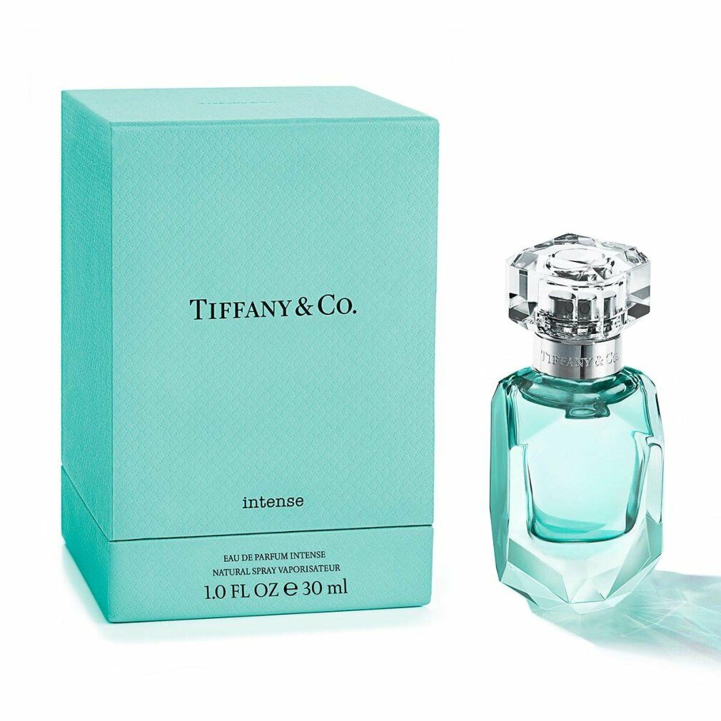 Flacon et boîte Tiffany & Co. Eau de Parfum Intense 30 ml en turquoise.