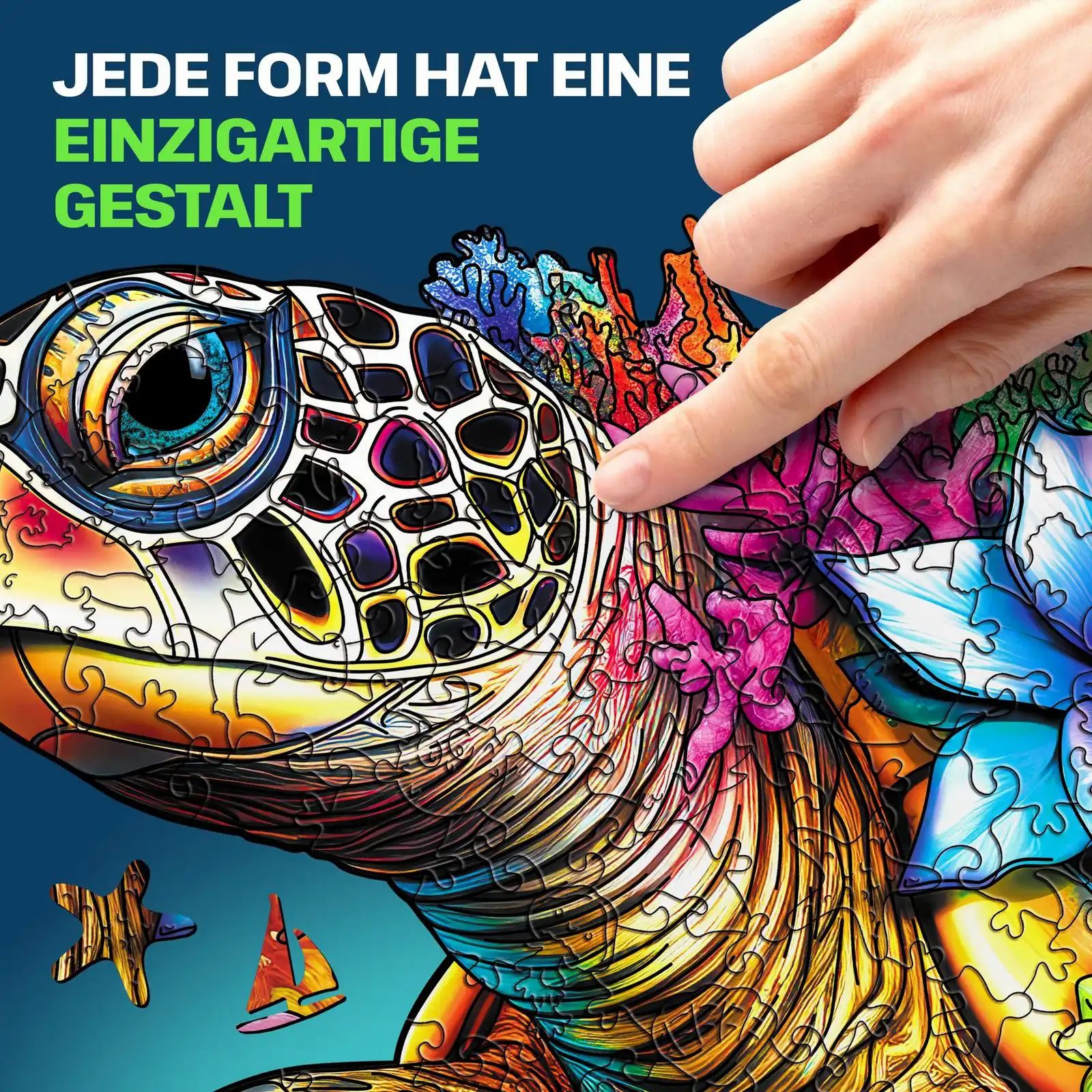 elliot Houten Puzzel Schildpad L - 500 Stukjes