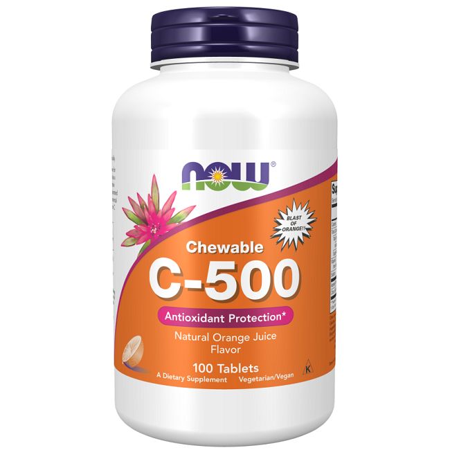Now Foods Chewable C-500, 100 comprimés, saveur orange. Protection antioxydante.