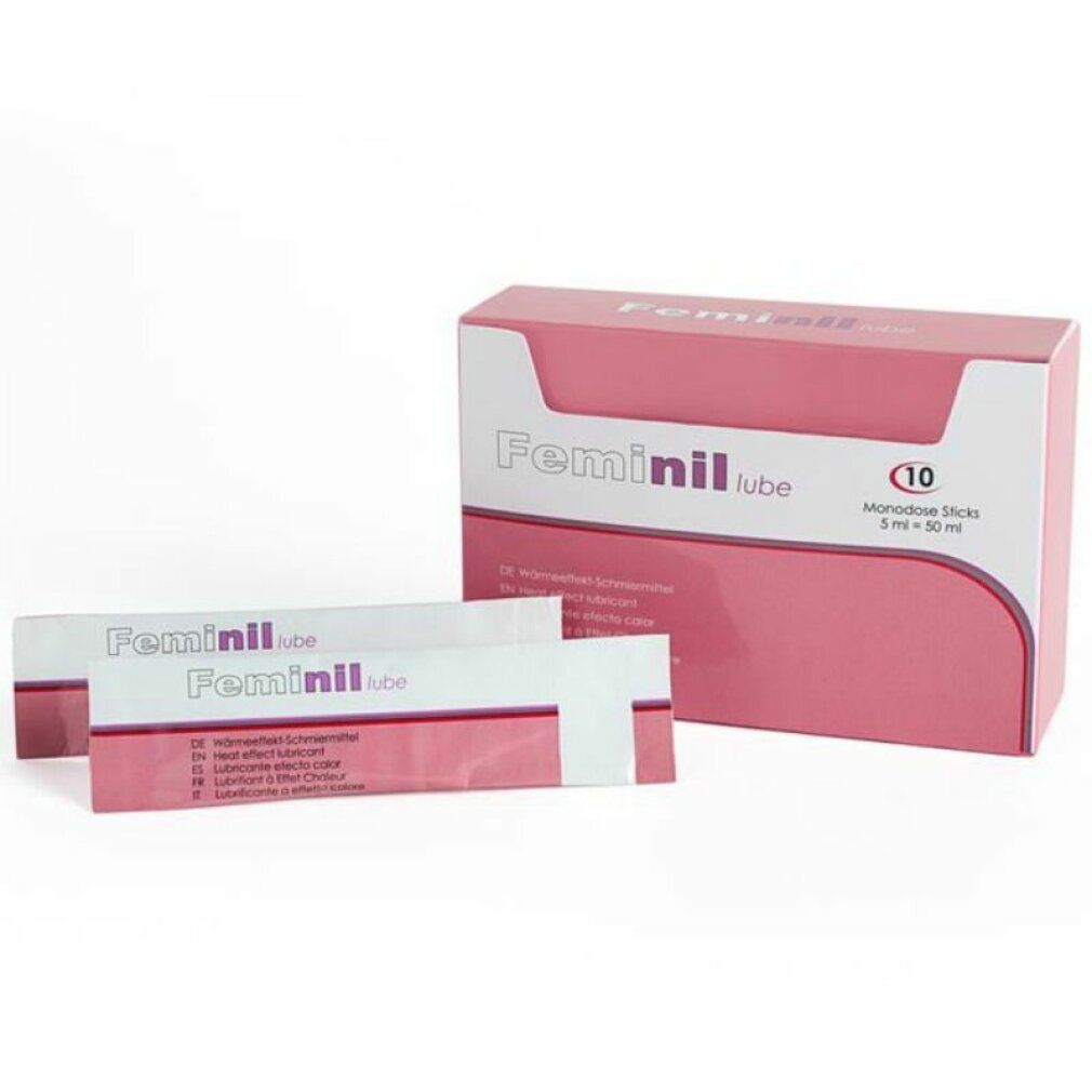 Feminil Lube Monodose Sticks, 10 unités. Lubrifiant à effet chauffant.