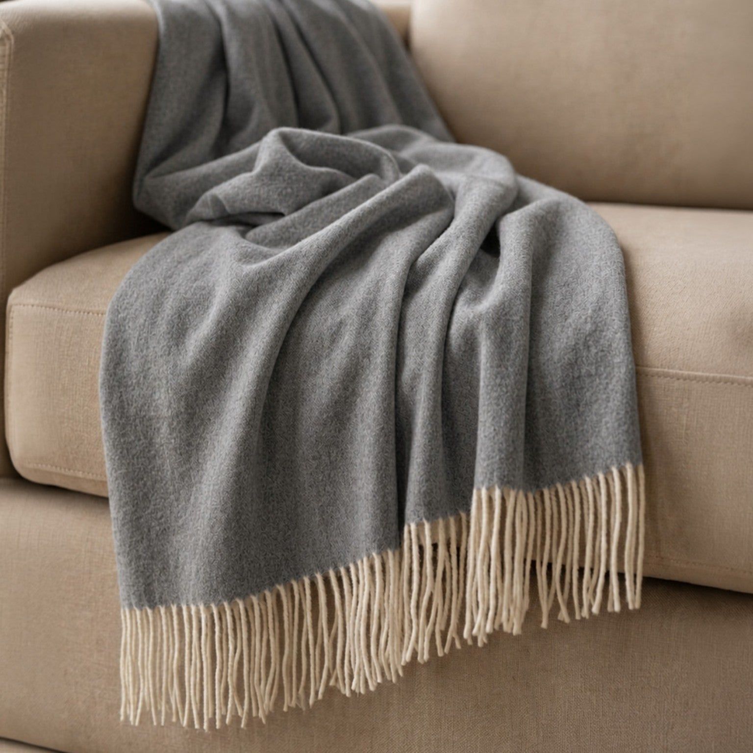 Werpdeken 130x170 cm Cotton Blend Donkergrijs | Lichtgewicht Deken 250 g/m² voor Bank en Bed