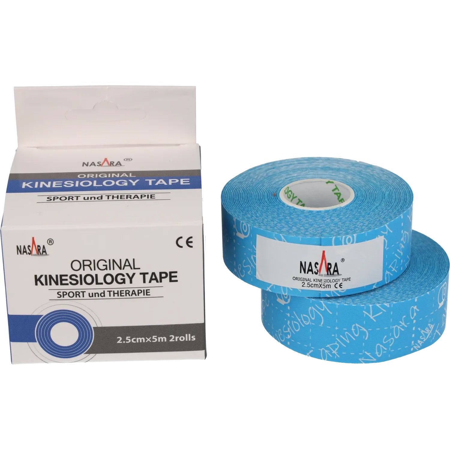 NASARA Kinesio Tape | 2,5 cm x 5 m (2 rouleaux)