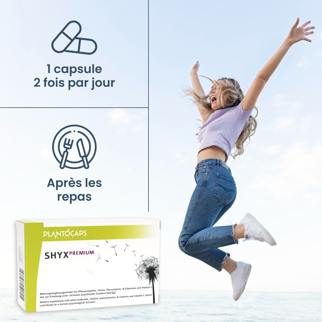 PlantoCaps SHYX PREMIUM : recommandation de prise (1 capsule 2x par jour après repas).