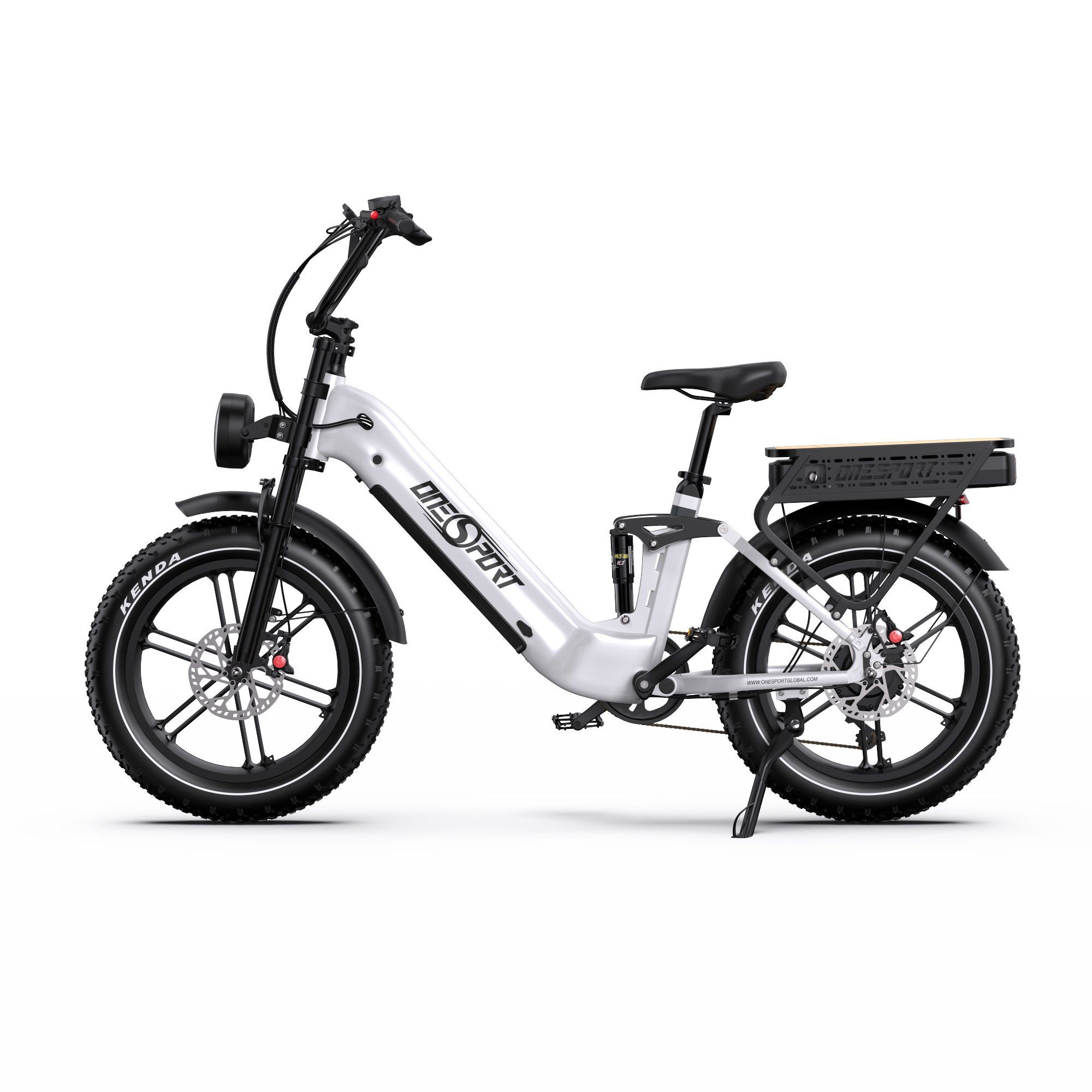 ONESPORT OT08 PRO Vélo électrique tout suspendu 48 V 18 Ah x 2, double batterie