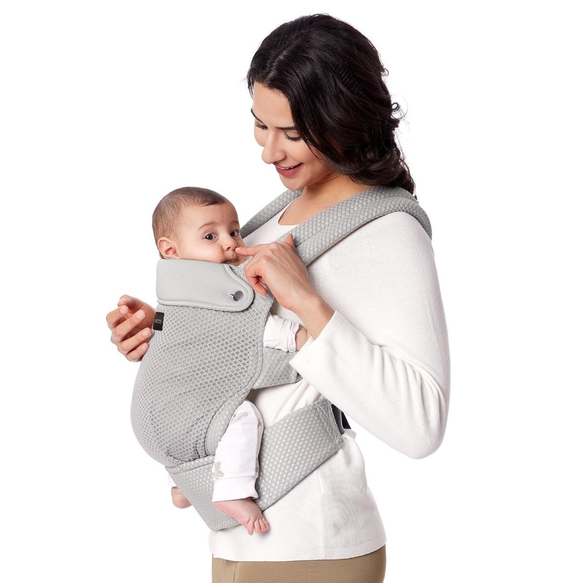 Momcozy draagzak met ademende mesh, grijs