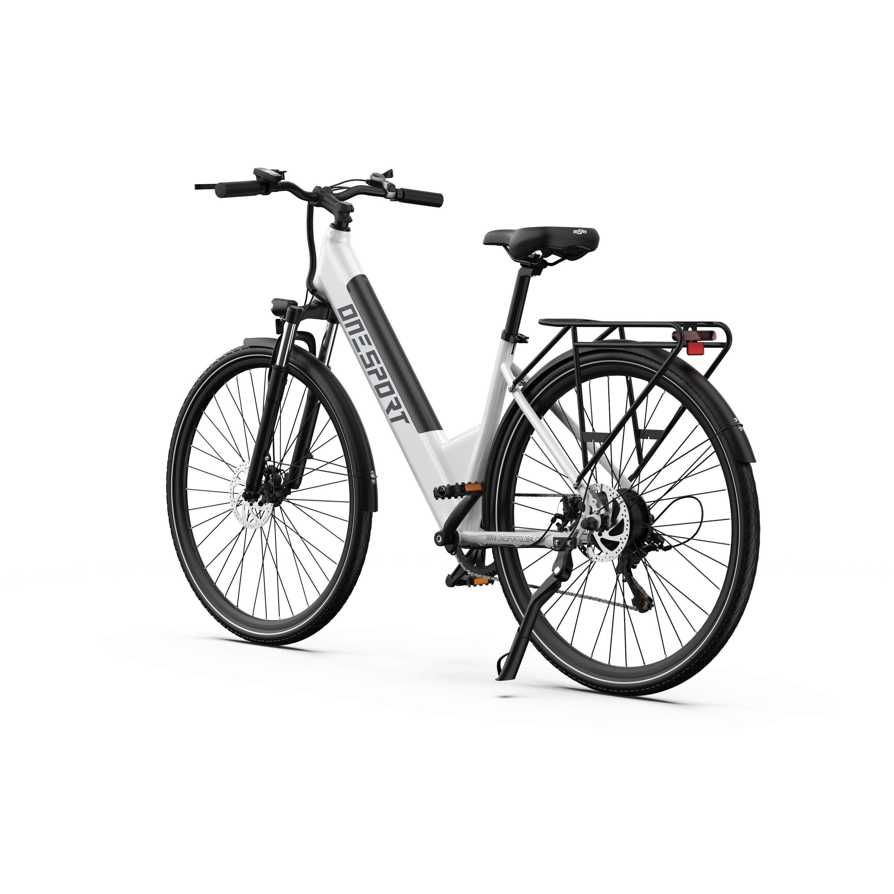 ONESPORT OT12 Vélo électrique urbain 27,5", batterie 36 V 13 Ah, compatible avec une application
