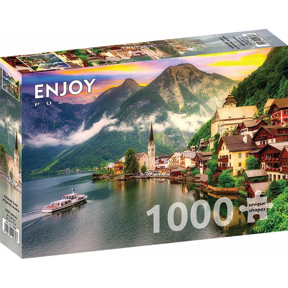 enjoy Puzzel Hallstatt bij zonsondergang, Oostenrijk 1000 delen