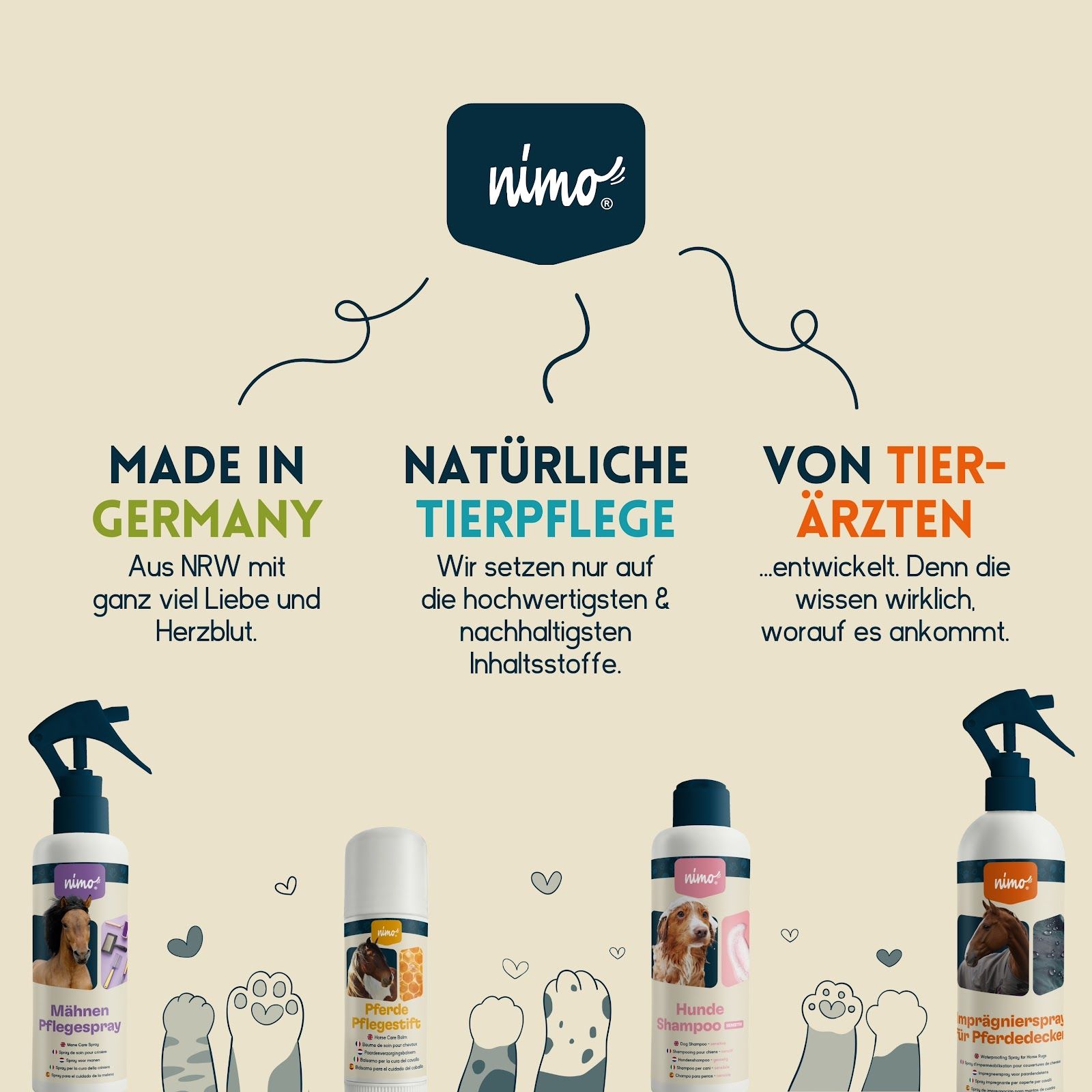 nimo® huidverzorgingsspray voor paarden • met aloë vera & panthenol tegen jeuk en geïrriteerde huid